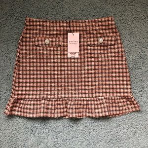 Miss Selfridge Petite Pink Boucle Skirt | Size 6